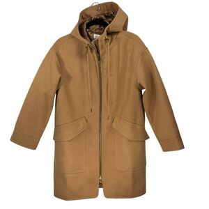 Bohme Camel Wool Blend Coat Classic‎ Coat Hooded Pockets Staple Capsule Size XS